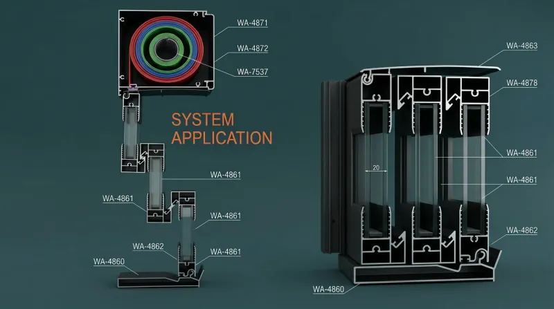 Aluminium Frame Profiles for Guillotine Windows