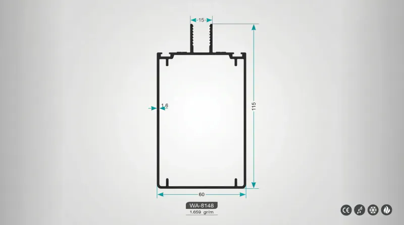 Glass Roof Aluminium Profiles WA-8148